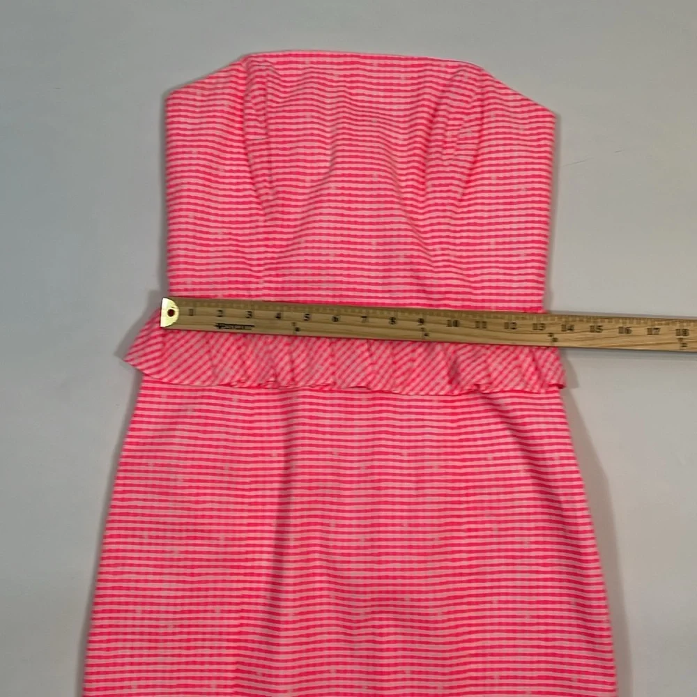 Lilly Pulitzer Strapless Dress Size 0 Bright Pink EUC